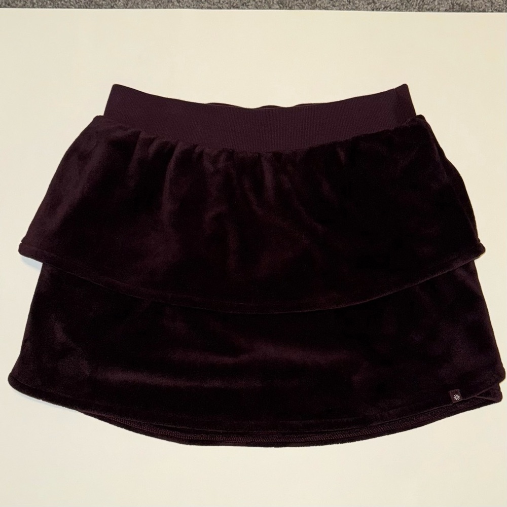 Athleta Girl Fleece Tennis Skirt Jupe Eggplant Size XL/14
